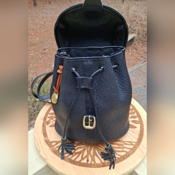Vintage Dooney & Bourke Black AWL Pebbled Leather Mini Canyon Backpack - Picture 8 of 14